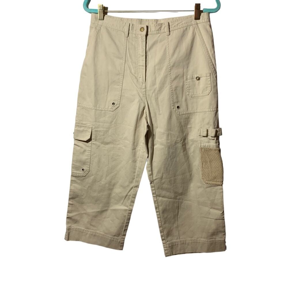 Lauren Ralph Lauren tan utility cropped pants sz 8